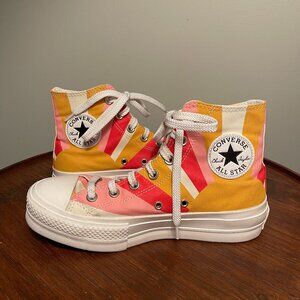 Converse Rainbow Platform High Top Sneakers Size 7.5